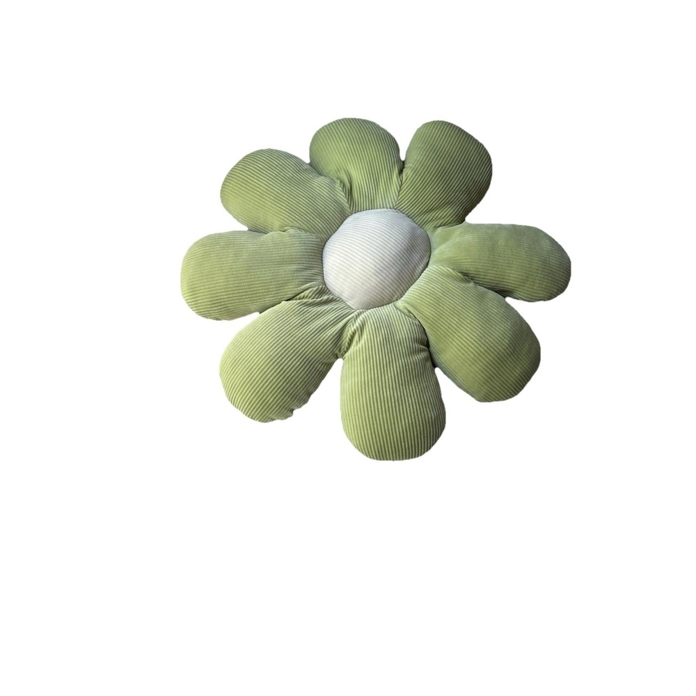 Green Flower Shaped Throw Pillow Soft Floor Cushion Kids Room Decor